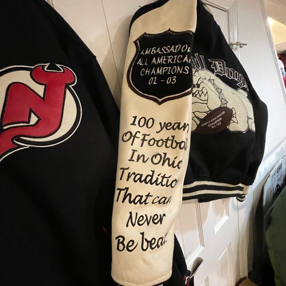 Hudson nyc mens new w tags varsity jacket, real leather - Picture 2 of 7